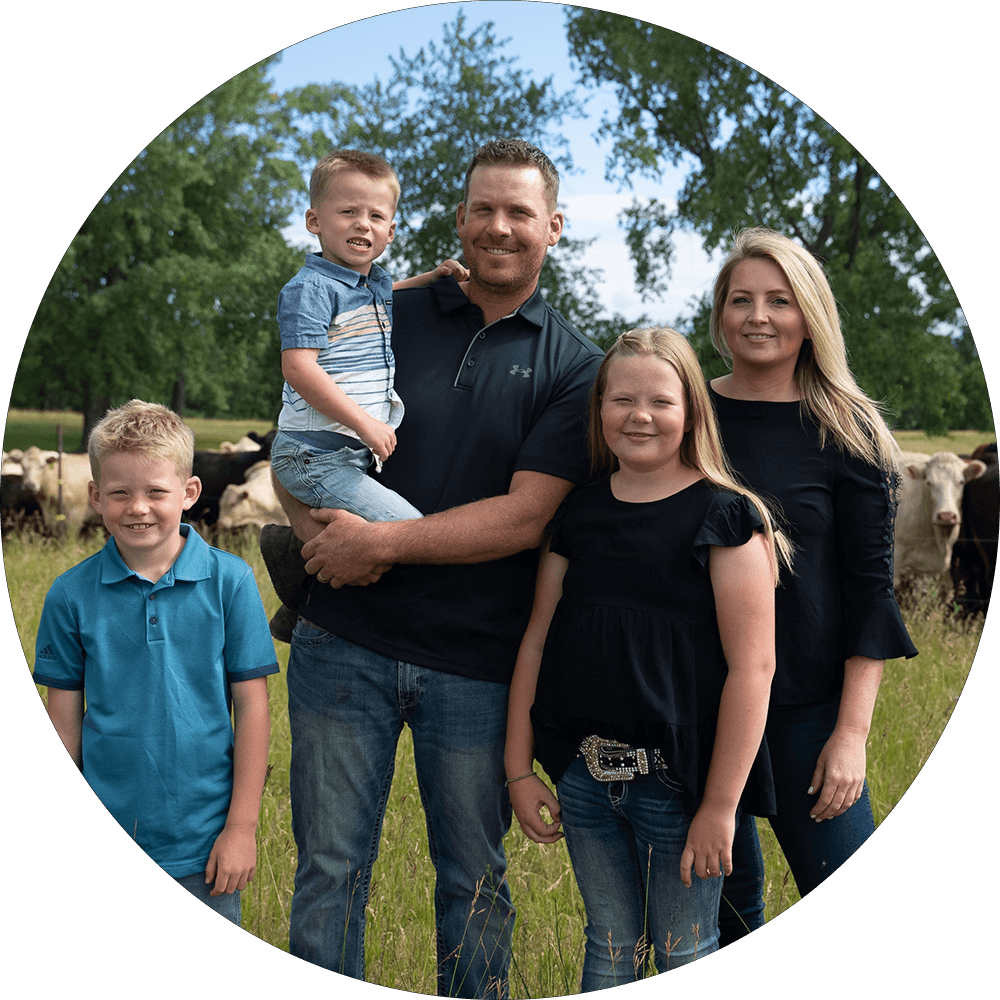 Andre Steppler and family on their cattle farm