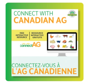 connectAG promotional graphic featuring a screenshot of different animals on a desktop computer
