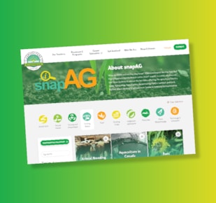 snapAg fact sheets website screenshot on green and yellow gradient background