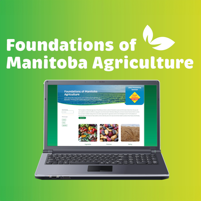 Foundations of Manitoba Agriculture Virtual Resource on laptop screen