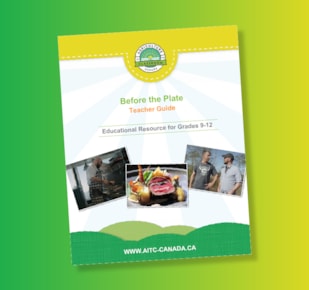 Before the Plate teacher guide cover on green and yellow gradient background