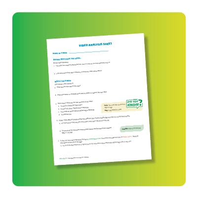 Worksheet superimposed on a green and yellow gradient background